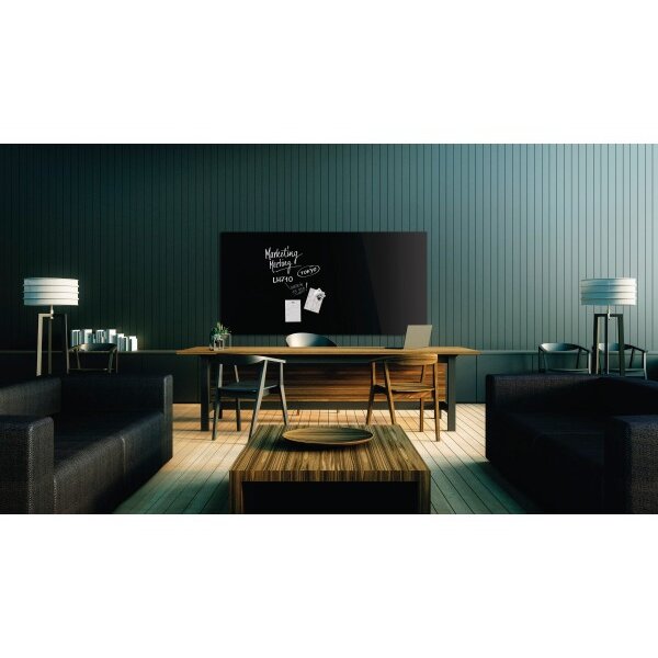 MAGNETOPLAN Design-Glasboard 1500x1000mm 13408012 noir, magn&eacute;tique