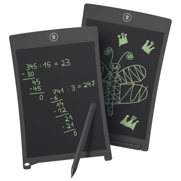 WEDO Ardoise LCD, 8,5 pouces (21,59 cm), noir