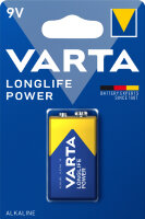 VARTA Pile alcaline Longlife Power, E-Bloc (9V/6LR61)