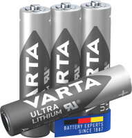 VARTA Pile au lithium Ultra Lithium, Micro (AAA), pack de 4