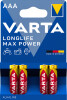 VARTA Pile alcaline Longlife Max Power, Micro, (AAA)