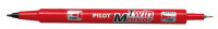 PILOT Marqueur permanent Twin Marker, extra fin, rouge
