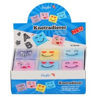 Läufer Knetgummi-Radierer Gesichter, im 18er Display