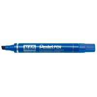 Pentel Marqueur permanent N60, pointe biseautée, bleu
