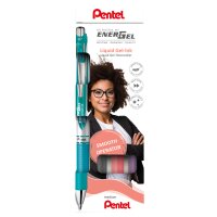 Pentel Stylo roller à encre gel EnerGel XmRT, set de 4