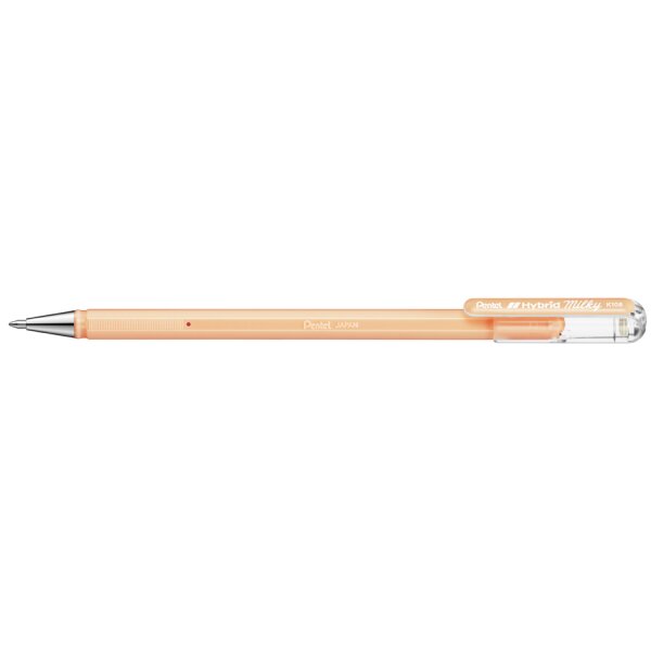 Pentel Stylo roller à encre gel Hybrid Milky, orange pastel