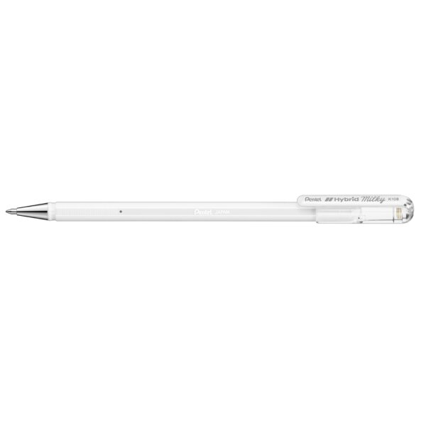 Pentel Stylo roller &agrave; encre gel Hybrid Milky, blanc