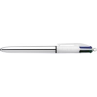 BIC Stylo à bille 4 Colours Shine, 0,32 mm, argent