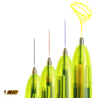 BIC Druckkugelschreiber 4 Colours Fluo, neongelb weiss