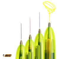 BIC Stylo à bille rétractable 4 Colours Fluo