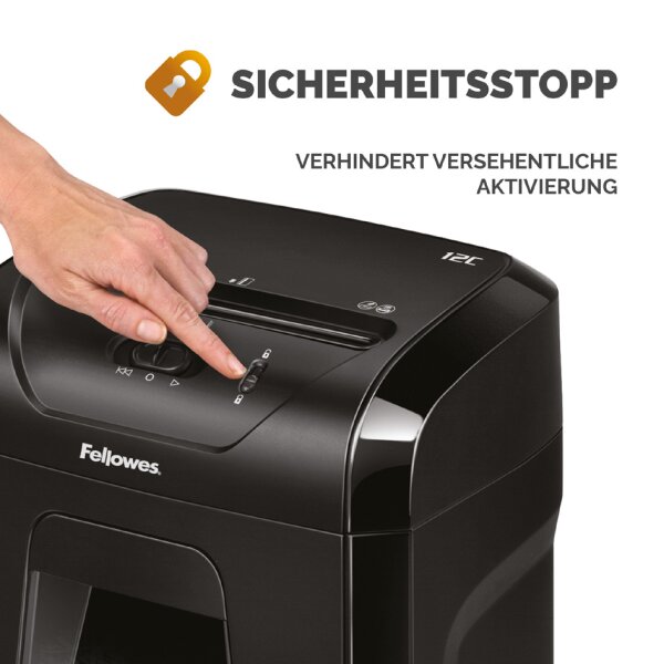 Fellowes Destructeur de documents Powershred 12C, noir
