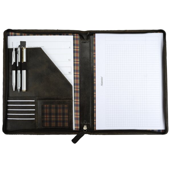 PRIDE&amp;SOUL Schreibmappe, f&uuml;r DIN A4, Leder, braun