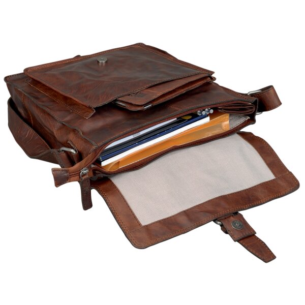 PRIDE&SOUL Umhängetasche "ETHAN", aus Leder, braun