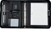 Alassio Tablet-PC Organizer A4 SALERNO, Lederimitat, schwarz