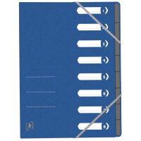 Oxford Trieur Top File+, A4, 8 compartiments, bleu clair