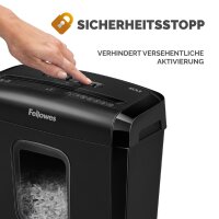 Fellowes Aktenvernichter Powershred 6M, schwarz, Partikel