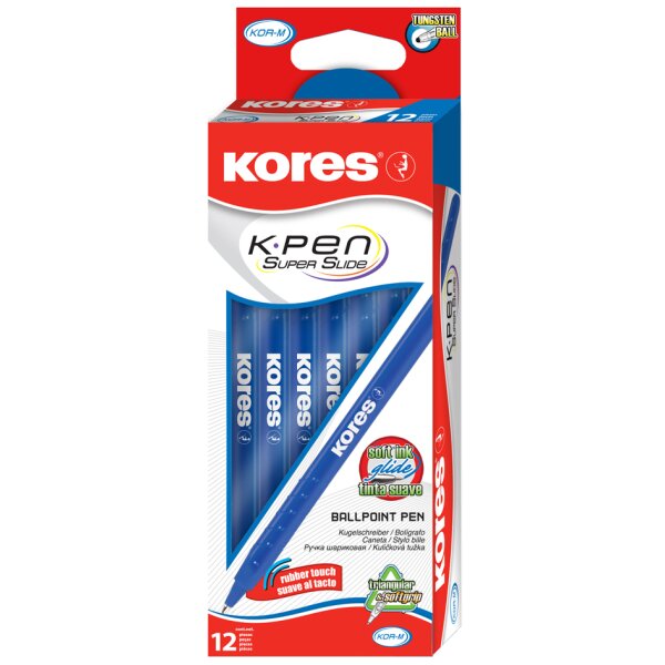 Kores Stylo à bille jetable K-Pen Super Slide K0, noir
