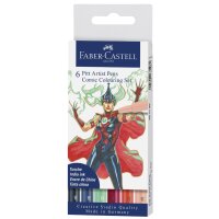 FABER-CASTELL Feutre PITT artist pen, étui de 6 Comic