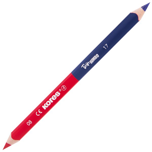Kores Dreikant-Lehrerbuntstift TWIN Jumbo, blau rot