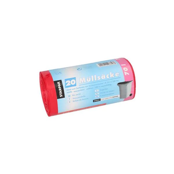 STARPAK Sac poubelle HDPE, 60 litres, blanc