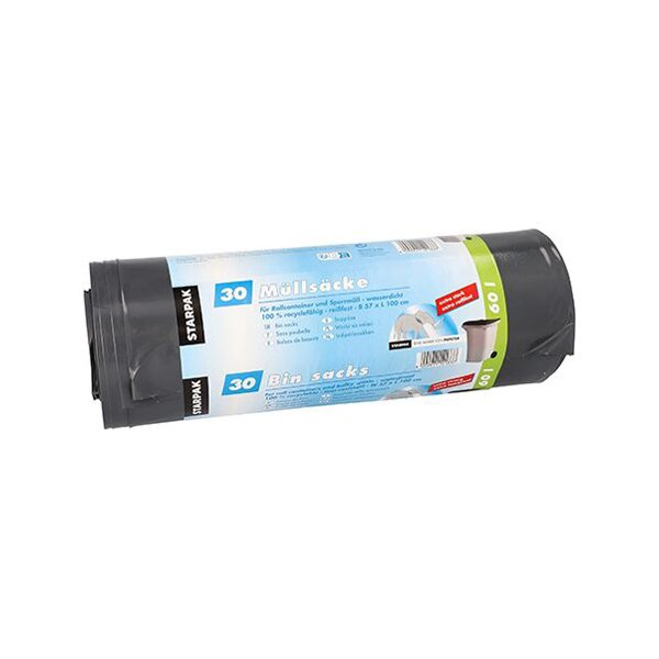 STARPAK M&uuml;lls&auml;cke LDPE, 120 Liter, schwarz