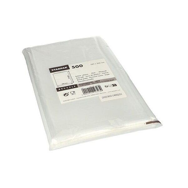 STARPAK Flachbeutel, Masse: (B)100 x (H)200 mm, transparent