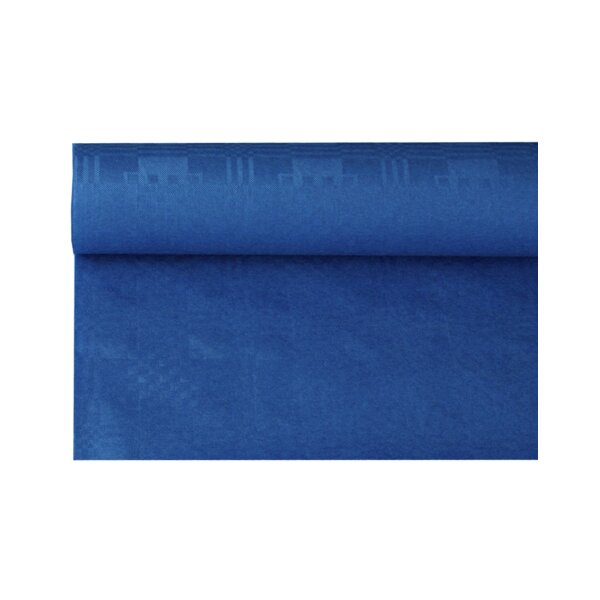 PAPSTAR Nappe damass&eacute;e, (l)1,2 x (L)8 m, bleu fonc&eacute;