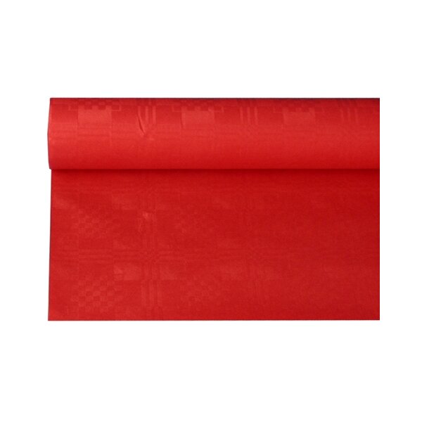 PAPSTAR Damast-Tischdecke, (B)1,2 x (L)8 m, rot