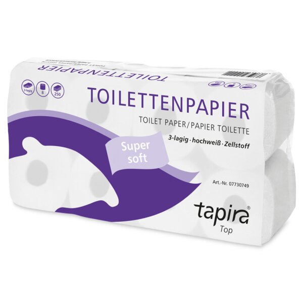 Tapira Toilettenpapier Top, 3-lagig, hochweiss