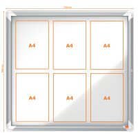 nobo Vitrine daffichage Premium Plus, fond en métal, 4x A4