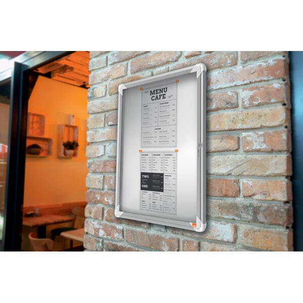 nobo Vitrine daffichage Premium Plus, fond en métal, 8x A4