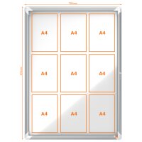 nobo Schaukasten Premium Plus, Metall-Rückwand, 8 x...