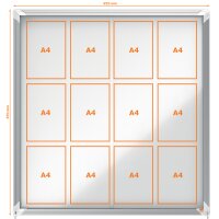 nobo Schaukasten Premium Plus, Metall-Rückwand, 12 x...