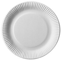 PAPSTAR Assiette en carton pure, rond, 230 mm, blanc