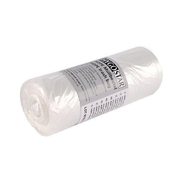 HYGOCLEAN Sac poubelle, 60 l, 10 microns, transparent