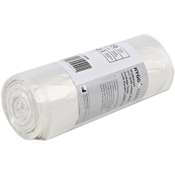 HYGOCLEAN Sac poubelle avec poignée, 25 litres