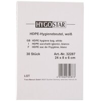 HYGOSTAR HDPE-Hygienebeutel, unbedruckt, weiss