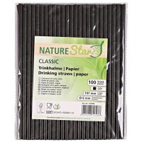 NATURE Star Papier-Trinkhalm Classic, 197 mm, schwarz
