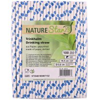 NATURE Star Papier-Trinkhalm, 197 mm, grün weiss...