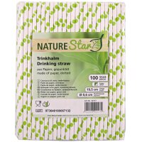 NATURE Star Papier-Trinkhalm, 197 mm, dunkelblau weiss