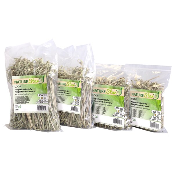 NATURE Star Fingerfood-Spiesse LOOP, aus Bambus, 120 mm