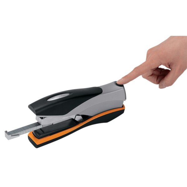 Rexel Flachheftgerät Optima 40, schwarz silber orange