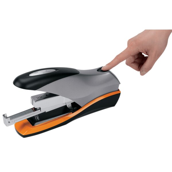 Rexel Flachheftgerät Optima 70, schwarz silber orange