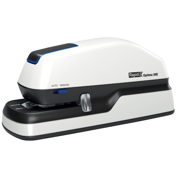 Rapid Agrafeuse &eacute;lectrique Optima 20E, blanc/gris/bleu