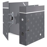 HERMA Classeur à levier Stars, gris avec bordure, A4