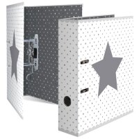 HERMA Motivordner "Stars", Grau mit Bordüre, DIN A4