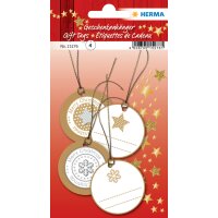 HERMA Etiquette pour cadeau de Noël 3D, rond, or