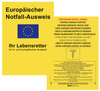 RNK Europäischer Notfallausweis, 105 x 75 mm, im...