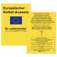 RNK Europäischer Notfallausweis, 105 x 75 mm, im...