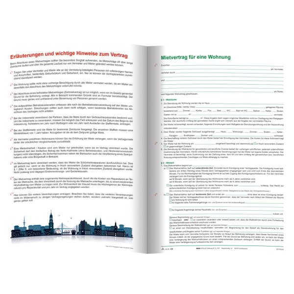 RNK Verlag Vordruck "Mietvertrag für Wohnungen - Hamburger